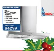 Stainless Steel WallSmeg hood KSE91X-90cm