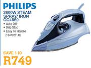 Philips 2600W Steam Sapray/Iron(GC4860)-Each
