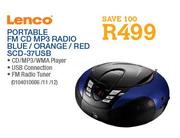 Lenco Portable FM CD MP3 Radio Blue/Orange/Red (SCD-37USB)