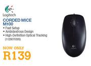 Logitech Corded Mice-M100