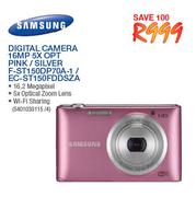 Samsung Digital Camera 16MP 5X OPT Pink/Silver F-ST150DP70A-1/EC-ST150FDDSZA