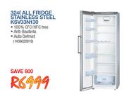 Bosch 324L All Fridge Stainless Steel KSV33N130
