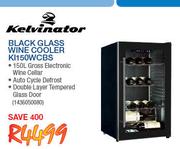 Kelvinator Black Glass Wine Cooler KL150WCBS