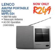 Lenco AM/FM Portable Radio MPR-031