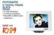 Fotomate 8" Digital Frame Black FM206