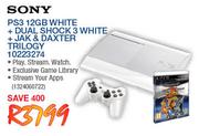 Sony PS3 12GB White + Dual Shock 3 White + Jak & Daxter Trilogy