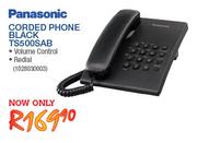 Panasonic Corded Phone Black TS500SAB
