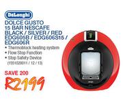 Delonghi Dolce Gusto 15 Bar Nescafe Black/Silver/Red EDG605B/EDG606S15/EDG606R
