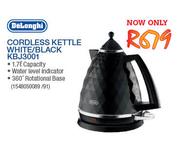Delonghi Cordless Kettle White/Black KBJ3001