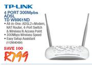 TP-Link 4 Port 300 Mpbs ADSL TD W8961ND