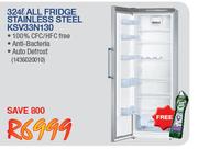 Bosch 324L All Fridge Stainless Steel KSV33N130