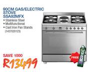 Smeg 90cm Gas/Electric Stove SSA92MFX