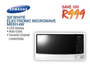 Samsung 32Ltr White Electronic Microwave ME9114W