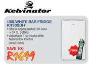 Kelvinator 130Ltr White Bar Fridge KI130SDH