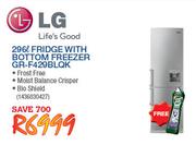 LG 296Ltr Fridge With Bottom Freezer GR-F429BLQK