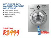 Samsung 6kg Silver Eco Washing Machine WF1600W5S