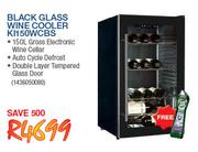 Kelvinator Black Glass Wine Cooler KI150WCBS