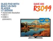 JVC 32" DLED FHD TV With Built-In DVD Player LT-32D500