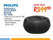 Philips Portable CD Player Black AZ 100B