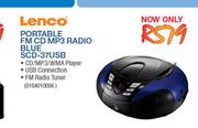 Lenco Portable FM CD MP3 Radio Blue SCD-37USB