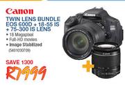 Canon Twin Lens Bundle EOS 600D+ 18-55 IS+75-300 IS Lens