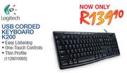 Logitech USB Corded Keyboard K200