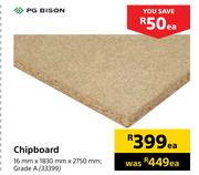 PG Bison Chipboard Grade A 16mm x 1830mm x 2750mm-Each