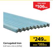 Corrugated Iron 0.47mm x 3.6m-Each