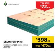York Timbers Shutterply Pine 2440mm x 1220mm x 18mm-Each