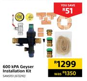 600kPA Geyser Installation Kit SANS151