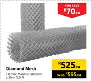 Diamond Mesh 1.8mm 75mm x 1200mm x 30m-Each