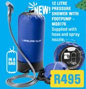 12 Litre Pressure Shower With Footpump MQ8176