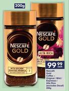 Nescafe Gold Coffee Original/Mild/Espresso Alta Rica-200g Each