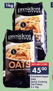 President Hyper Oats Quick Cooking Oat Flakes-For 2 x 1Kg