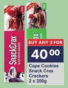 Cape Cookies Snack Crax Crackers-For 2 x 200g
