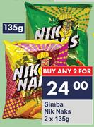 Simba Nik Naks-For 2 x 135g