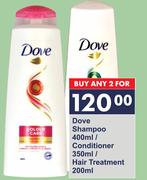 Dove Shampoo 400ml/Conditioner 350ml/Hair Treatment 200ml-For 2