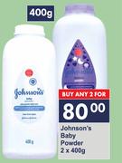 Johnson's Baby Powder-2 x 400g
