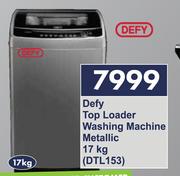 Defy 17Kg Top Loader Washing Machine Metallic DTL153