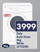 Defy 5Kg Auto Dryer White DTD258