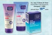 Clean & Clear Facial Skin Care Products-Each