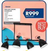 Bright Star Iron And Chrome Chandelier CH259/4