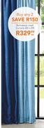 Barkweave Lined Curtains 230x218-Each