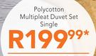 Polycotton Multipleat Duvet Set Single