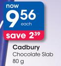 Cadbury Chocolate Slab-80g Each
