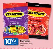 Champion Assorted Toffees-150g Per Pack