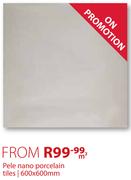 Pele Nano Porcelain Tiles 600x600mm-Per Sqm