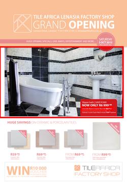 Tile Africa Lenasia : Grand Opening (3 Oct - 1 Nov 2015), page 1