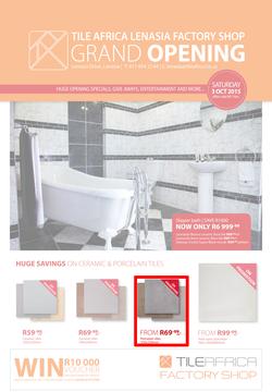 Tile Africa Lenasia : Grand Opening (3 Oct - 1 Nov 2015), page 1