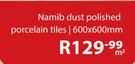 Namib Dust Polished Porcelain Tiles 600x600mm-Per Sqm